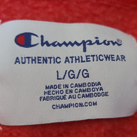 Authentic Champion Red crewneck sweatshirt with embroided logo - Picture 4 of 6